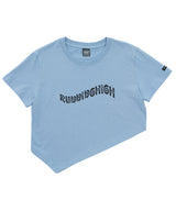 GLITTER LOGO UNBALANCE CROP TEE (6589981622390)