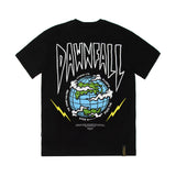 22ダウファースタンダードフィットTシャツ / 22 DAWNFALL STANDARD FIT T-SHIRTS WHITE MELANGE / BLACK
