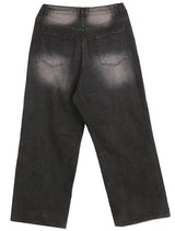 No.0150 color washing denim wide PT