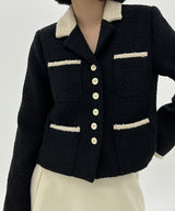 ウールツイードポイントジャケット / Wool Tweed Point Jacket (2color)