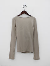 V-ネックシャーリングT-シャツ / V-neck shirring T-shirt (4color)