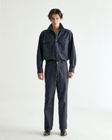 UNISEX LINE STITCH RAW DENIM PANTS M - INDIGO BLUE (6635992383606)