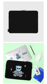 SPACE NIGHT BEAR-BLACK(13INCH NOTEBOOK POUCH) (6615488659574)
