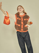 Fleece Pocket Vest (Brown) (6643894222966)