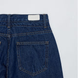 セミワイドフィットストリングポイントダークデニムパンツ/JEON SO MIN SEMI-WIDE FIT STRING POINT DARK DENIM PANTS [17708]