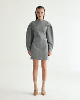 MOCK NECK STRING MINI ONEPIECE - HOUND TOOTH BLACK (6635994906742)