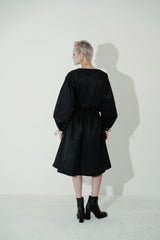 ギャザードドローストリングナイロンドレス / Gathered Drawstring Nylon Dress (4464557391990)