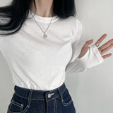 エクステンデッドスリーブラウンドネックTシャツ