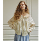Loving shirring windbreaker jumper (ivory)