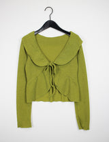 ラッフルカラーカーディガン/Ruffle collar cardigan (3color)