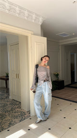 Belua off-shoulder long-sleeved tee