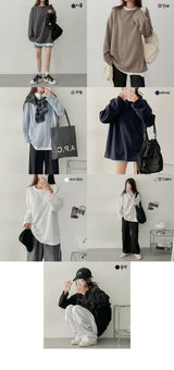 アイルドタンタンプレーンボキシー長袖Tシャツ