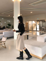Ancient buckle midi skirt