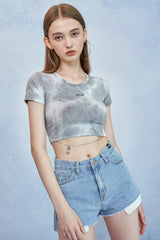 HIDE Logo Chain Crop Top (Light Grey) (6570973823094)