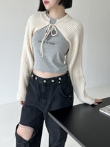 ラブリーリボンニットボレロ / Lovely Ribbon Knit Bolero (4color)