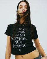 レンタルフォレストタイポクロップニット/RENTAL FOREST TYPO CROP KNIT-BLACK