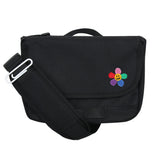 レインボーフラワースマイル刺繡クロスミニメッセンジャーバッグ/Rainbow Flower Smile Embroidery Cross Mini Messenger Bag