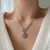 アンティークトグルバーネックレスエリシコインネックレス//cop Antique Toggle Bar Elisicoin Necklace