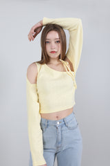 セット リボンノースリーブ&ボレロ / SET Ribbon Sleeveless Bolero Yellow