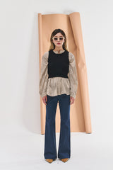 バックニットスリーブレス / Back Point Knit Sleeveless (3 colors)