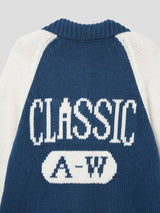 Classic jacquard knit zip-up 2color