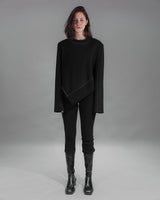 Fabric Mix Mannish Sweatshirt (6676027768950)