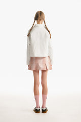 チェリーセミクロップウオウブンジャケット／CHERRY SEMI CROP WOVEN JACKET [WHITE]