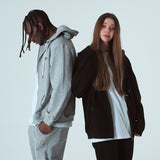 オーバーフィットプリンティングフードジップアップ/OVERFIT PRINTING HOOD ZIP-UP-BLACK