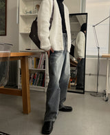 レッドドライデニムパンツ/Red dray denim