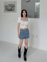 ウエストラップデニムスカート/waist wrap denim skirt