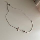 クロススマイルシンプルネックレス/svi Cross Smile Simple Necklace