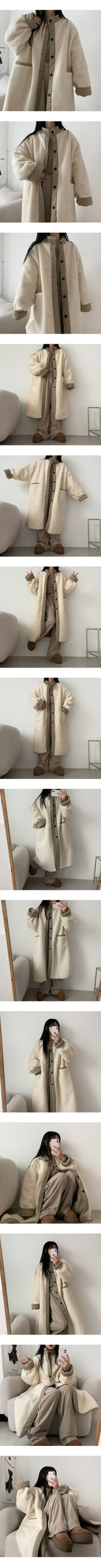 [Double-sided] [Wool] Lette Woolly Privacy Blonde Padded Bomber Jacket
