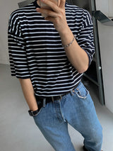 ASCLOシングルボーダー半袖Tシャツ(9color)