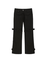 ローライズベルトパンツ / 0 8 low-rise belted pants - BLACK