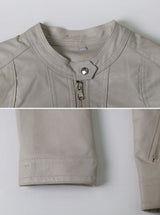 Biker Rider Short Leather Jacket (2color)