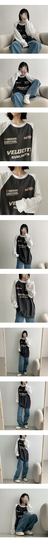 Velour Colored Raglan Sweatshirt