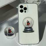 SnowBlack - Christmas Snow Somecat Ball Phone Case Bead Tok Set_glitter