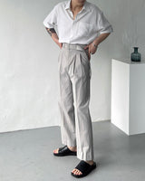 リネンバイオショートスリーブシャツ / UN275 Linen Bio Short-Sleeved Shirt (4 colors)