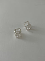 [92.5silver] donut one-touch earrings
