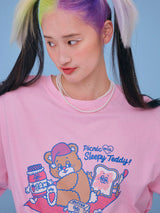 21SS Sleepy Teddy 1/2 T-Shirt PINK (6552553455734)