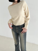 ソフトリップラインニット / Soft lip line knit (5color)