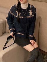 Nordic Bear Wool Knit Cardigan (3color)