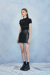 HIDE Piping Crop Top (1/2) (Black) (6570966876278)