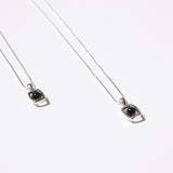 Rectangle UFO Onyx Necklace (Silver)