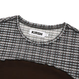 スモールチェリーメッシュパターンカラーミックスクロップTシャツ / SMALL CHERRY MESH PATTERN COLOR MIX CROP T-SHIRT [BROWN]