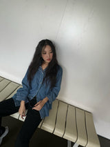 Bold denim loose fit shirt
