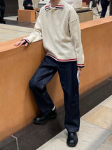 Le Procope natural denim wide pants 