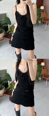 レースシャーリングビスチェ / Lace shirring bustier (4 colors)
