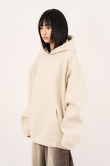 バンディングラグランウールスナップフーディー