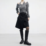 Crohn's woolen midi skirt